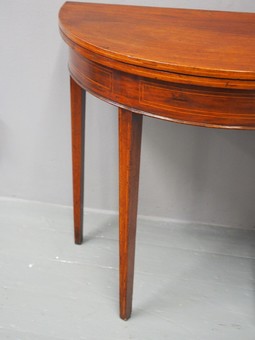 Antique George III Scottish Inlaid Mahogany Foldover Table
