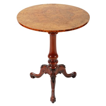 Walnut and Burr Walnut Occasional Table