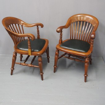 Antique Pair of Victorian Mahogany Desk Chairs