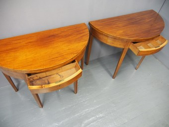 Antique Pair of George III Mahogany Fold Over Tea Tables