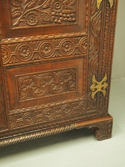 Antique Charles II Carved Oak Cupboard