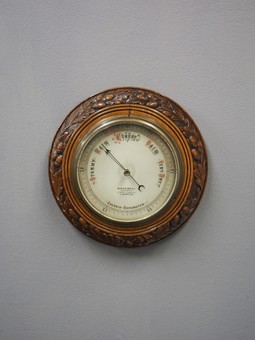 Antique Carved Oak Barometer