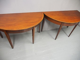 Antique Pair of George III Inlaid Mahogany Side Tables