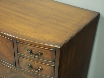Antique Georgian Style Inlaid Mahogany Bowfront Chest