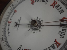 Antique Art Nouveau Oak Barometer