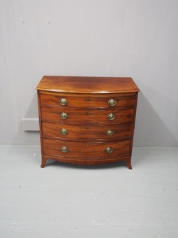 Antique Sheraton Style Bowfront Mahogany Chest of Drawers
