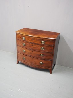 Antique Sheraton Style Bowfront Mahogany Chest of Drawers