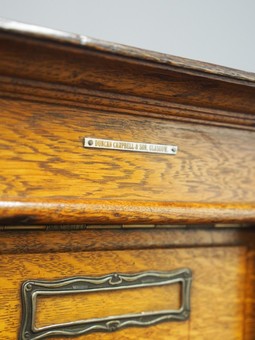 Antique Tall Oak Filing Cabinet by Campbell & Son, Glasgow