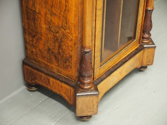 Antique Victorian Burr Walnut Folio / Music Cabinet
