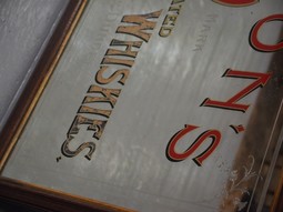 Antique Victorian Pub Mirror for Morton’s Scotch & Irish Whiskies