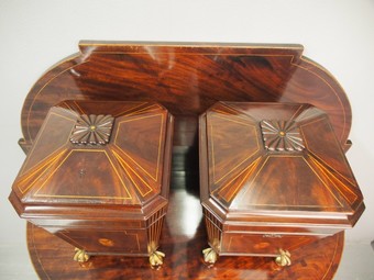 Antique Pair of George III Mahogany and Inlaid Cutlery Boxes