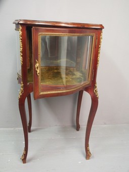Antique French Serpentine Vitrine / Display Cabinet