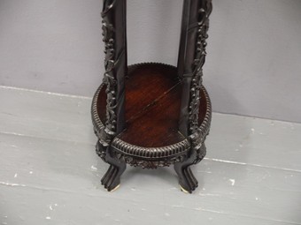 Antique Chinese Marble Top Tall Plant Stand