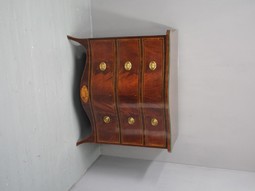 Antique George III Inlaid Mahogany Serpentine Chest of Drawers