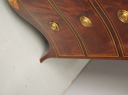 Antique George III Inlaid Mahogany Serpentine Chest of Drawers