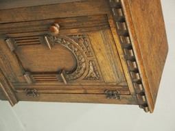 Antique Jacobean Style Carved Oak Bedside