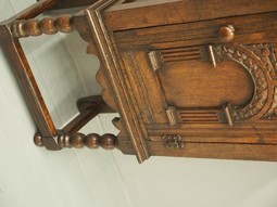 Antique Jacobean Style Carved Oak Bedside