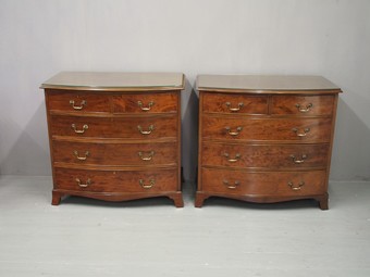 Antique Pair of George III Style Mahogany Chest of Drawers