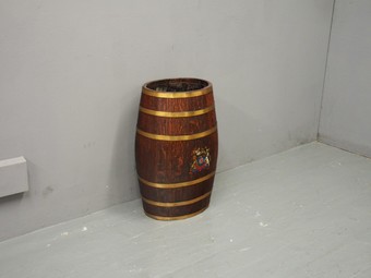 Antique Barrel Stick Stand with Coat of Arms