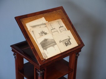 Antique George IV Folio Table / Folio Cabinet
