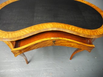 Antique Victorian Inlaid Satinwood Writing Table
