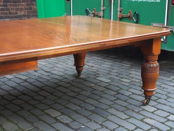 Antique Large Victorian Oak Dining Table