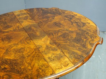 Antique Large Victorian Burr Walnut Sutherland Tea Table
