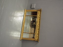 Antique Regency Style Triptych Overmantel Mirror