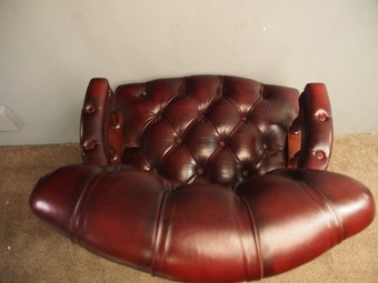 Antique Victorian Style Burgundy Leather Desk Chair