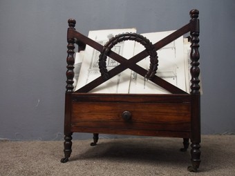 Antique Early George IV Rosewood Canterbury