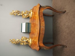 Antique Louis XV Style Burr Walnut Bureau Plat / Writing Table