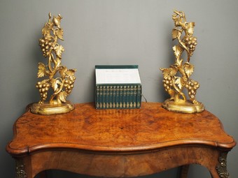 Antique Louis XV Style Burr Walnut Bureau Plat / Writing Table