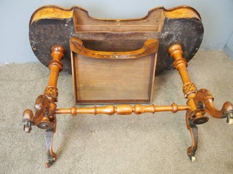Antique Victorian Burr Walnut Shaped Writing Table / Desk