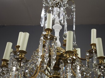 Antique French Ormolu and Crystal Chandelier