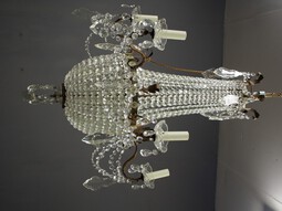 Antique Cut Crystal Tent and Bag Chandelier