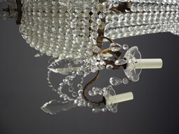 Antique Cut Crystal Tent and Bag Chandelier