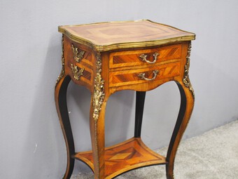 Antique French Kingwood and Walnut Side Table