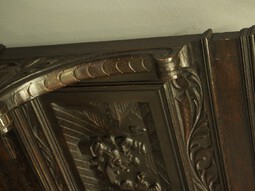 Antique Victorian Flemish Carved Oak Hall Bench