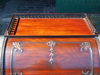 Antique Neat Adams Style Mahogany Cylinder Desk