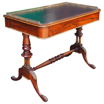 Regency Carved Rosewood Library Table