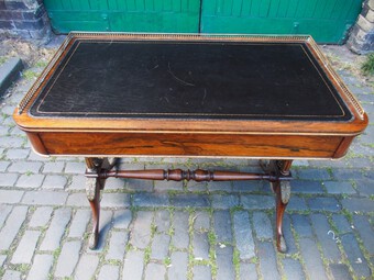 Antique Regency Carved Rosewood Library Table