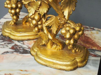 Antique Pair of George III Carved Grape Stands