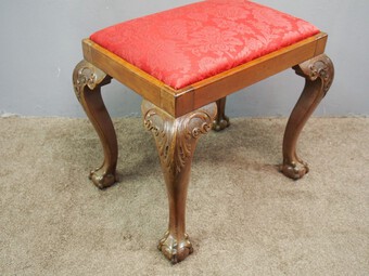Antique Chippendale Style Mahogany Stool