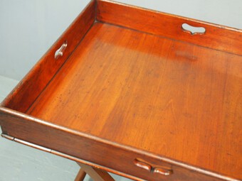 Antique Victorian Mahogany Butlers Tray and Stand