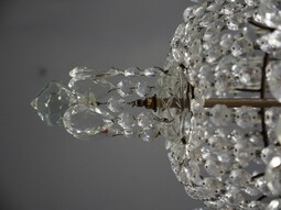Antique 1930s Tent and Bag Cut Crystal Chandelier