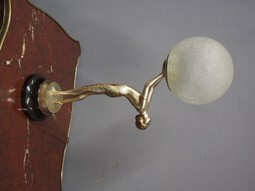 Antique Art Deco White Metal and Gilded Lamp