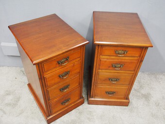 Antique Pair of Late Victorian Walnut Bedsides