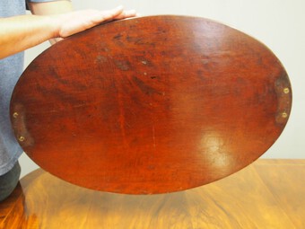 Antique Sheraton Style Inlaid Oval Tray