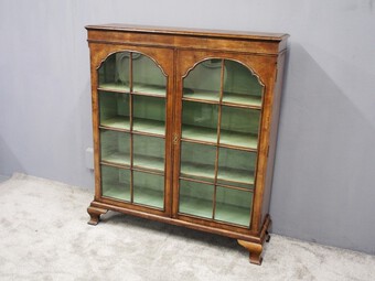 Antique George II Style Walnut Glazed Bookcase