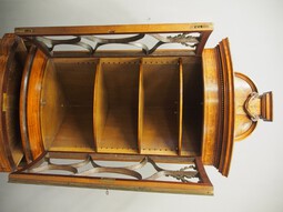 Antique Victorian Satinwood Corner Cabinet on Stand